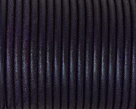 Cordon de cuero redondo 3mm. Morado. Calidad superior.