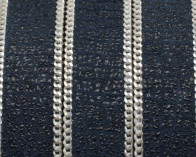 Cuero Plano con cadena. 15x2mm. Azul marino-plateado. Calidad Superior