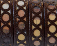 Tira fantasia sintetica. Plano 12x1,5mm. Marron-multicolor. Calidad Superior