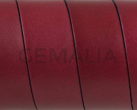 Cuero Plano 20x1,5mm. Granate-Cantos negros. Calidad superior
