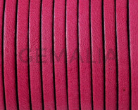Cuero Plano 3x1,5mm. Fucsia-cantos negros. Calidad superior.