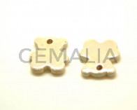 Ceramica. Oso. 27x24mm. Crema irisado. Int.3mm aprox.