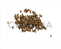 Cuentas metalicas. Chafa 2,5mm. Oro viejo