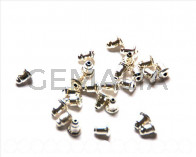Cuentas metalicas. Presion 4x6mm. Plateado