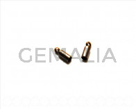 Cuentas metalicas. Terminal 8x2,8mm. 20u/cobre viejo