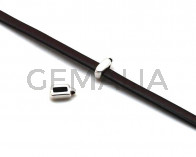 Entrepieza Barra Zamak. 4,15x12mm. Plateado. Int.6x2,5mm