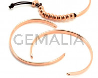 Media Pulsera latón. 140x4mm. Oro Rosa. Int.1,5mm