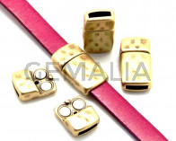 Cierre Zamak Imán plano. 27x15mm. Oro viejo. Int.10x2,5mm