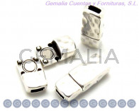 Cierre Zamak Imán plano. 26x13mm. Plateado. Int.6x2,5mm
