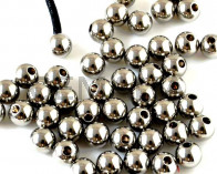 Acero inoxidable 201. Terminal bola. 6mm. Plateado. Int.2mm