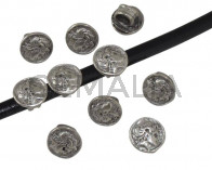 Entrepieza Moneda Zamak. 10mm. Plata vieja. Int.5mm