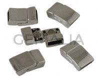 Cierre Zamak Imán curvado. 21,5x12mm. Plateado. Int.10x2,5mm
