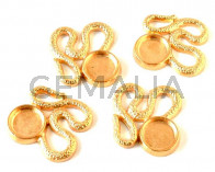 Zamak. Colgante. Serpiente. 34x33mm. Dorado. Int.piedra 12mm
