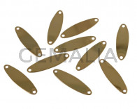 Conector oval latón. 16x6,5mm. Dorado. Int.1,5mm.
