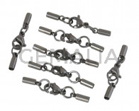 Acero inoxidable 304. Terminal con mosqueton.28x2,5mm.Plateado.Int.2mm