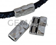 Cierre Zamak Imán plano. 17x8mm. Plateado. Int.5x2mm