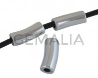 Tubo liso de Zamak. 15x5,5mm. Plateado. Int.2,8mm