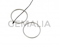 Aro de Zamak dos agujeros 45x45mm. Plateado. Int.1,5mm