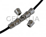 Tubo de Zamak 7x6mm. Plateado. Int.3mm