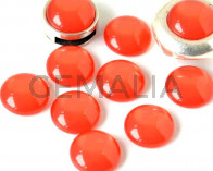 Resina POLARIS. Cabujon. 12mm. Coral brillo. Calidad Superior