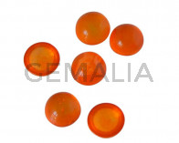 Resina. Cabujon. Moneda. 7,2mm. Naranja translucido. Calidad superior