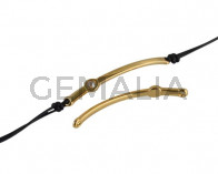 Conector de SWAROVSKI y Zamak. 43x5mm. Dorado-Golden Shadow. Int.1,5mm