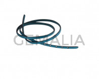 Tira de cuero para hebilla. 590x5mm. Azul turquesa-cantos negros. Calidad superior.
