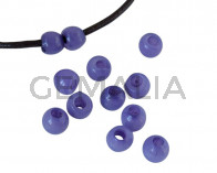 Resina. Bola 7x7x5mm. Lila opaco. Int.3mm aprox. Calidad superior.