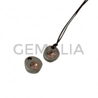 Colgante de Swarovski y Zamak 9x8x5mm. Plateado-light peach. Int.1,2mm