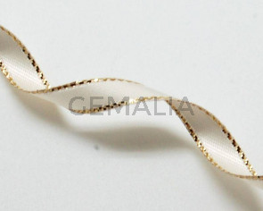 Lazo saten fantasia. 7mm. Blanco. Calidad superior