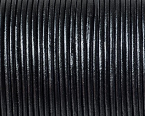 Cordón de Piel de canguro Redondo 1,6mm. Negro. Calidad superior.
