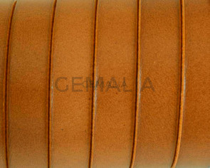 Cordon de Cuero Plano 10x1,5mm. Marron claro 2. Calidad superior. Precio Especial