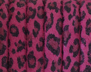 Piel de serraje REGALIZ. Oval 10x6mm . Leopardo fucsia. Calidad superior