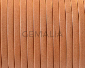 Cuero. Tira doblada. Plano 3x1mm. Denver. Naranja. Calidad superior