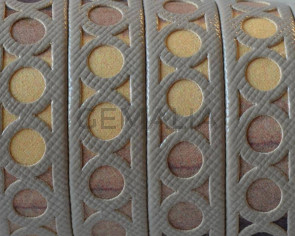 Tira fantasia sintetica. Plano 12x1,5mm. Beige-multicolor. Calidad Superior