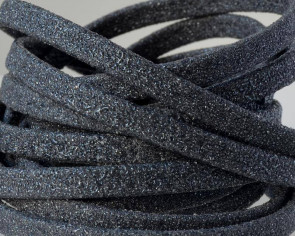 Cuero Plano 5x1,5mm. Tira doblada. Gris oscuro. Calidad superior