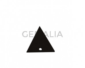 Colgante triangulo de Cuero 30x29mm.Marron oscuro.Int.2mm.Calidad Sup.