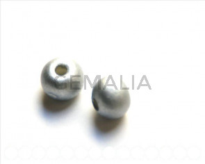 Ceramica. Bola 12mm. Plateado mate. Int.3mm aprox.