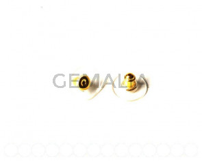 Cuentas metalicas. Presion silicona-metal. Dorado