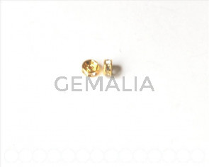 Cuentas metalicas. Rhinestone 6mm. Dorado-cristal