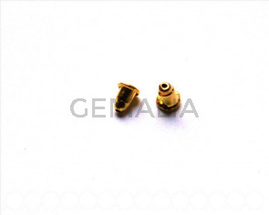 Cuentas metalicas. Presion 4x6mm. Dorado