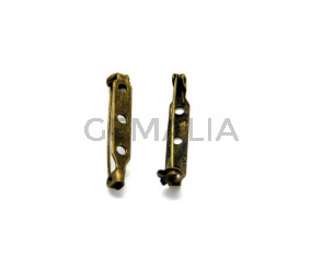 Cuentas metalicas. Accesorio broche. 32mm- Oro viejo.