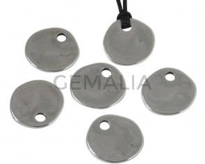 Zamak. Colgante. Moneda. 22mm. Plateado. Int.4mm