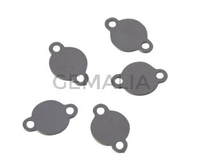 Acero Inoxidable 304. Conector. Moneda. 9x6x0,5mm. Plateado. Int.0,5mm