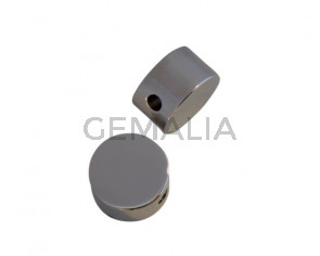 Acero inoxidable 304. Moneda. 9x5,5mm. Plateado. Int.2mm