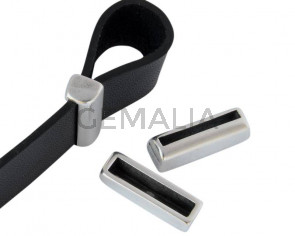 Terminal de Zamak. 23x7x6mm. Plateado. Int.20x4mm