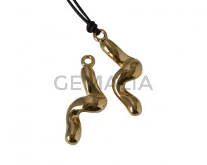 Colgante de Zamak 41x17mm. Baño de Oro 18Kt. Int. 3mm.
