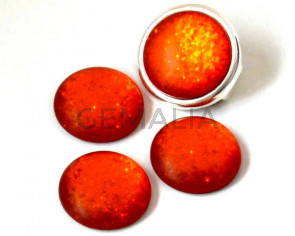 Resina POLARIS. Cabujon. 20mm.  Naranja mate brillantina. Calidad superior