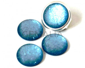 Resina POLARIS. Cabujon. 20mm. Azul turquesa mate brillantina. Calidad Superior