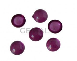 Resina. Cabujon. Moneda. 7,2mm. Morado translucido. Calidad superior